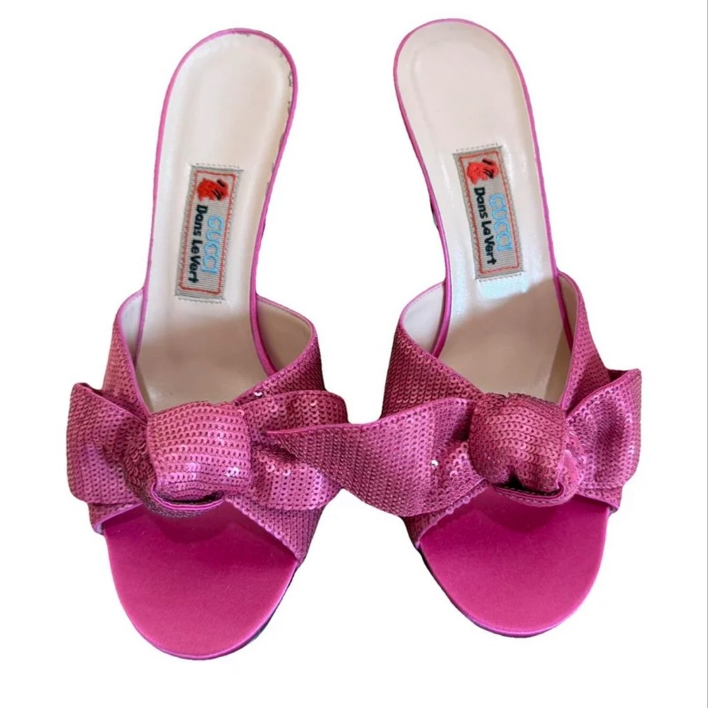 Gucci Fuchsia Bow Mules